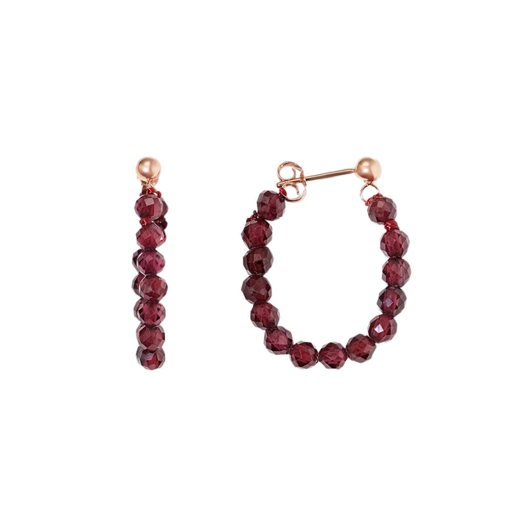 Пусеты с гранатом