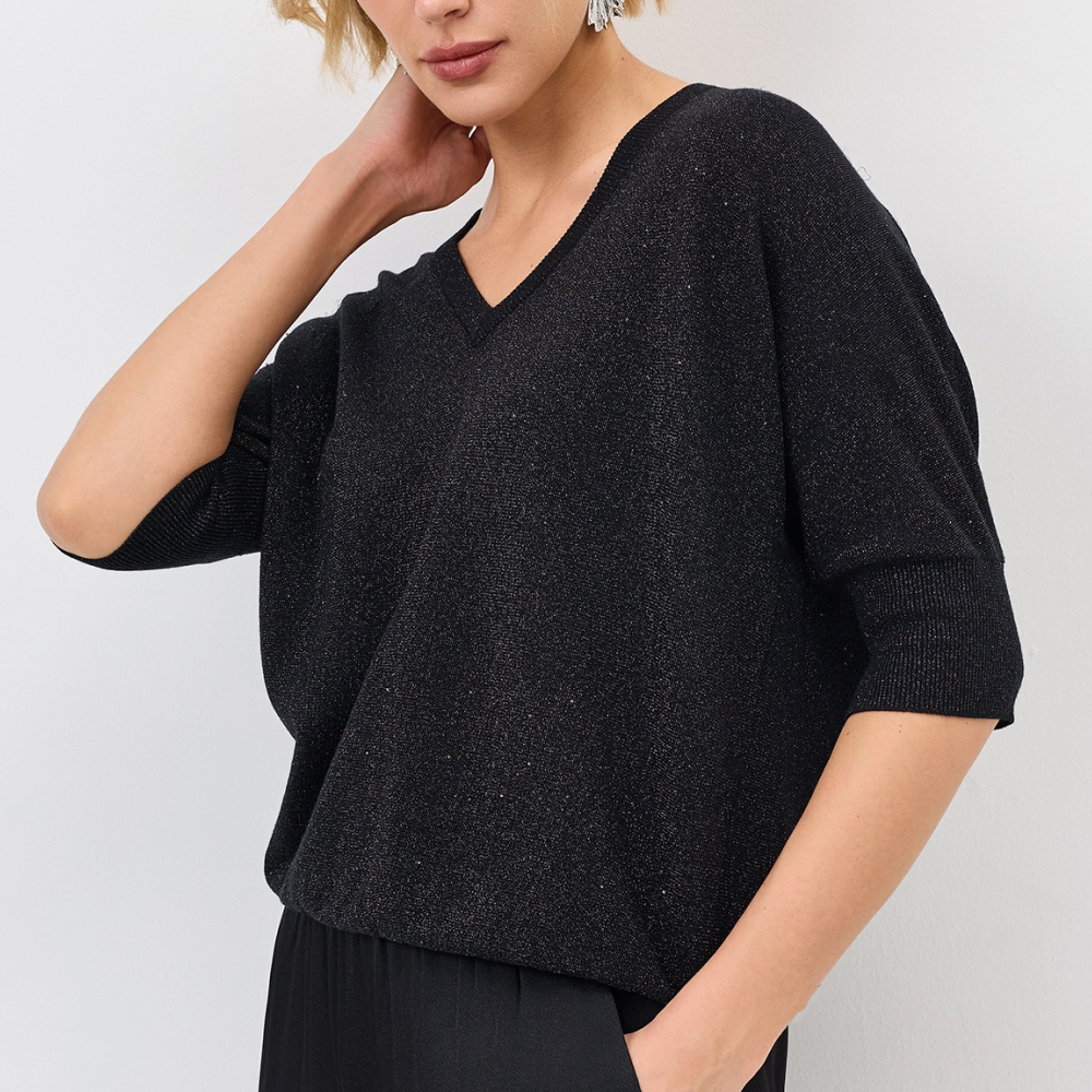 Мерцающий джемпер с шелком