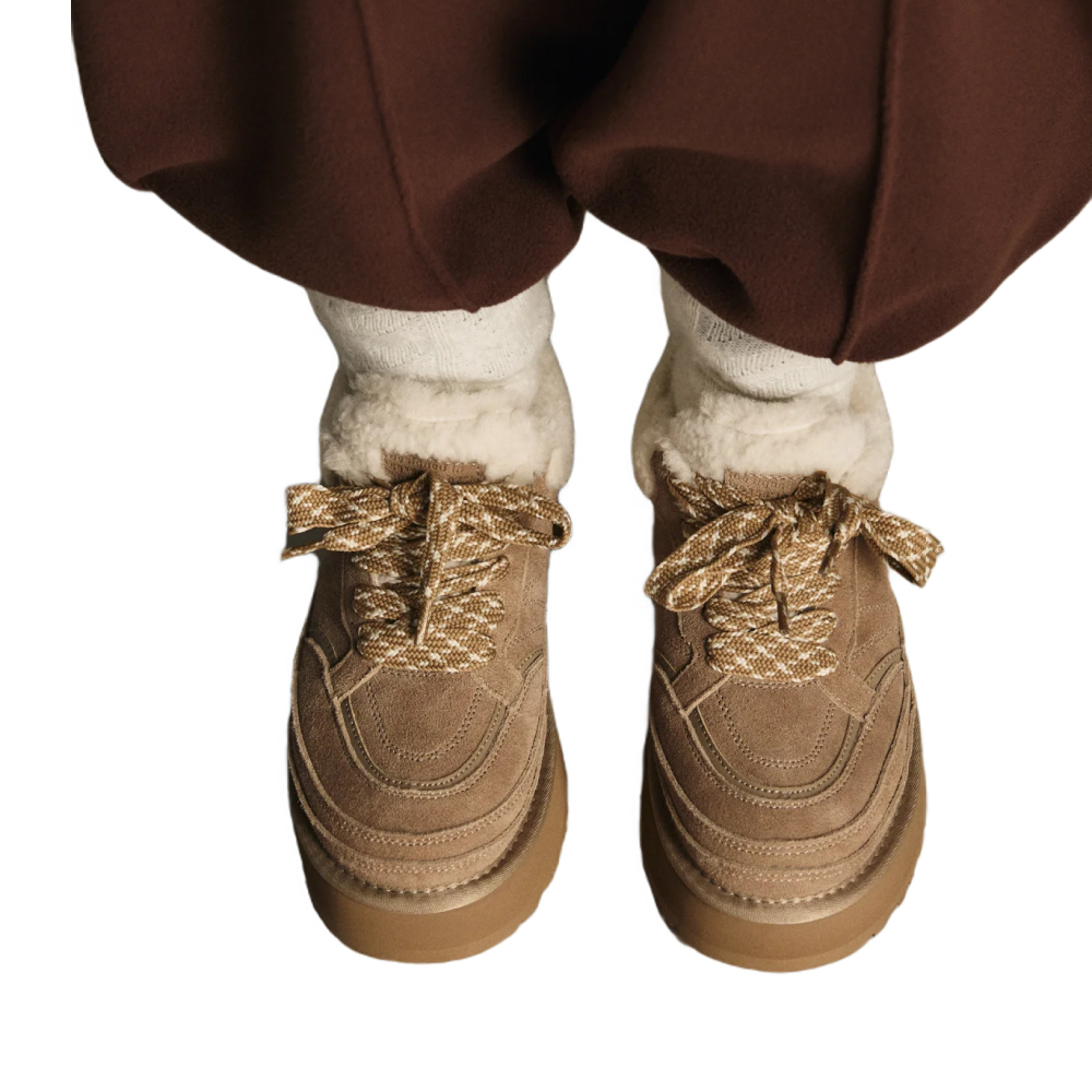 Ботинки замшевые с меховой отделкой