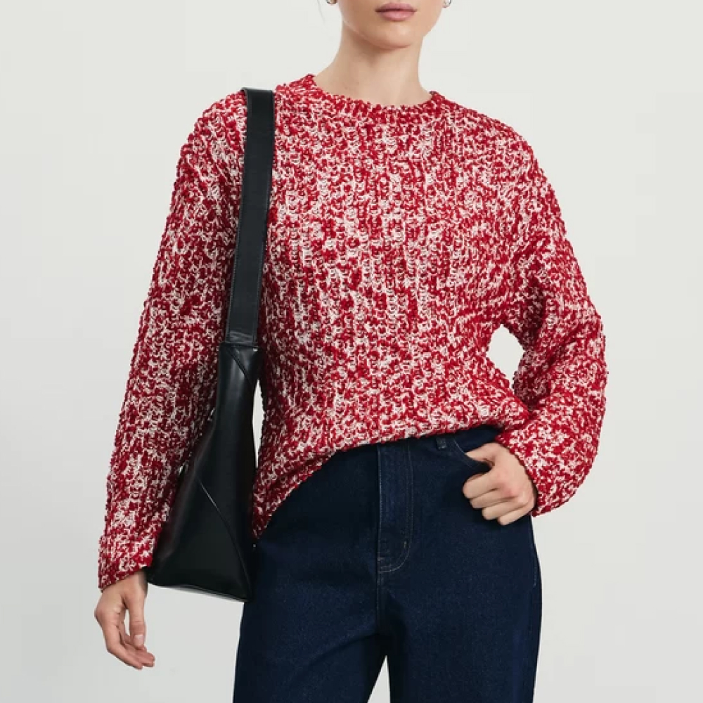 Джемпер с контрастным переплетением