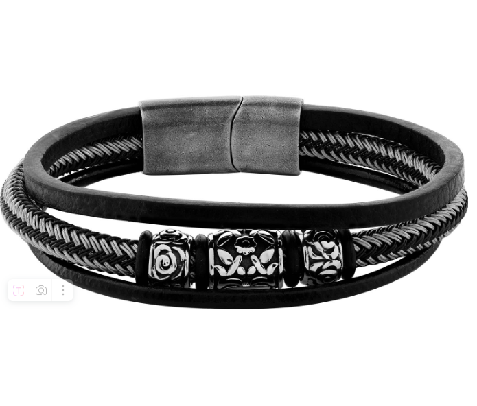 Мужской кожаный браслет TecArt LBO233