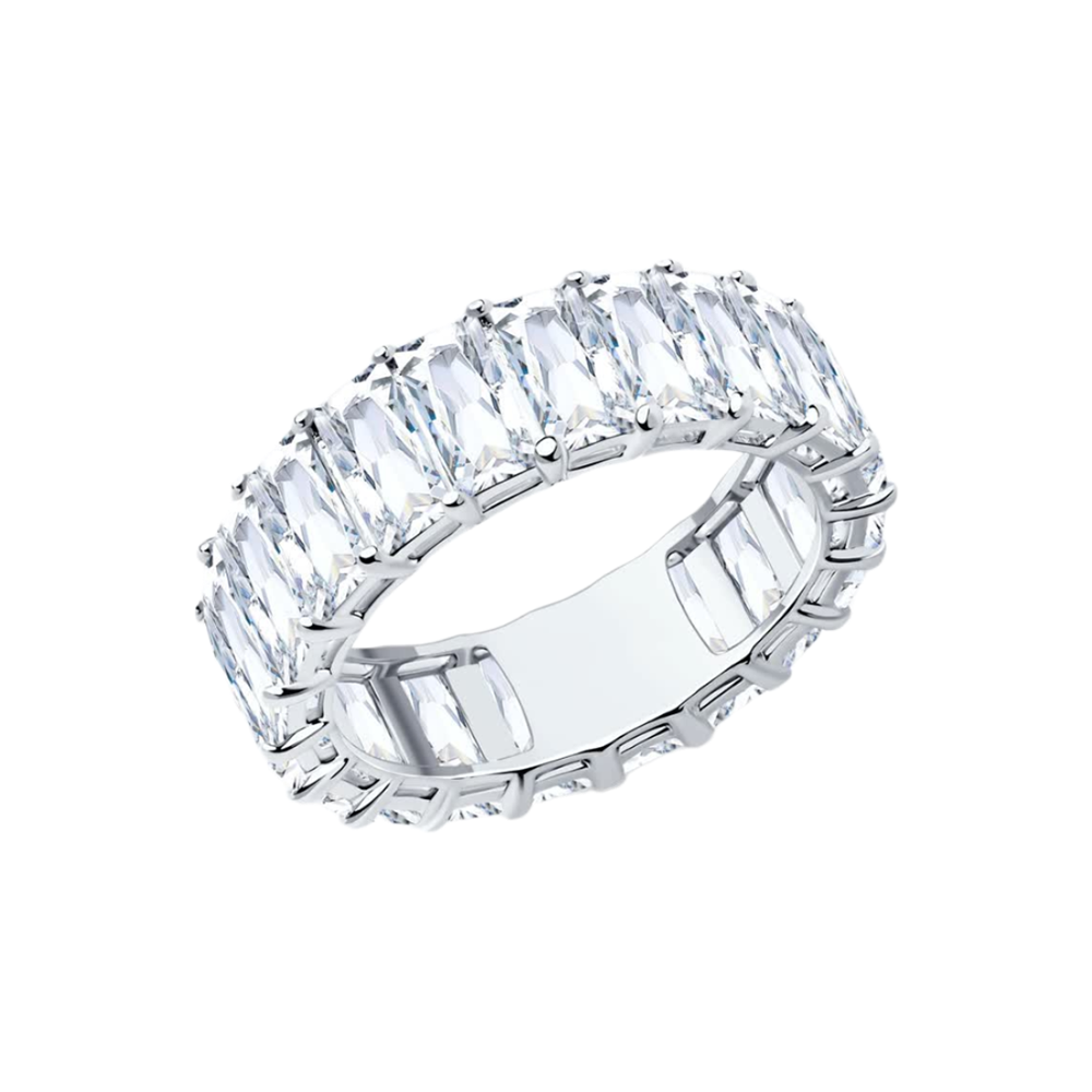 Кольцо из серебра с фианитами