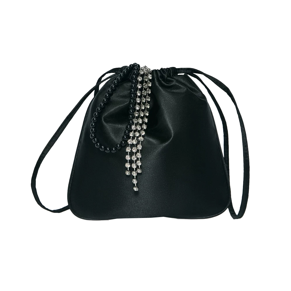 Сумка-мешок атласная с брелоком