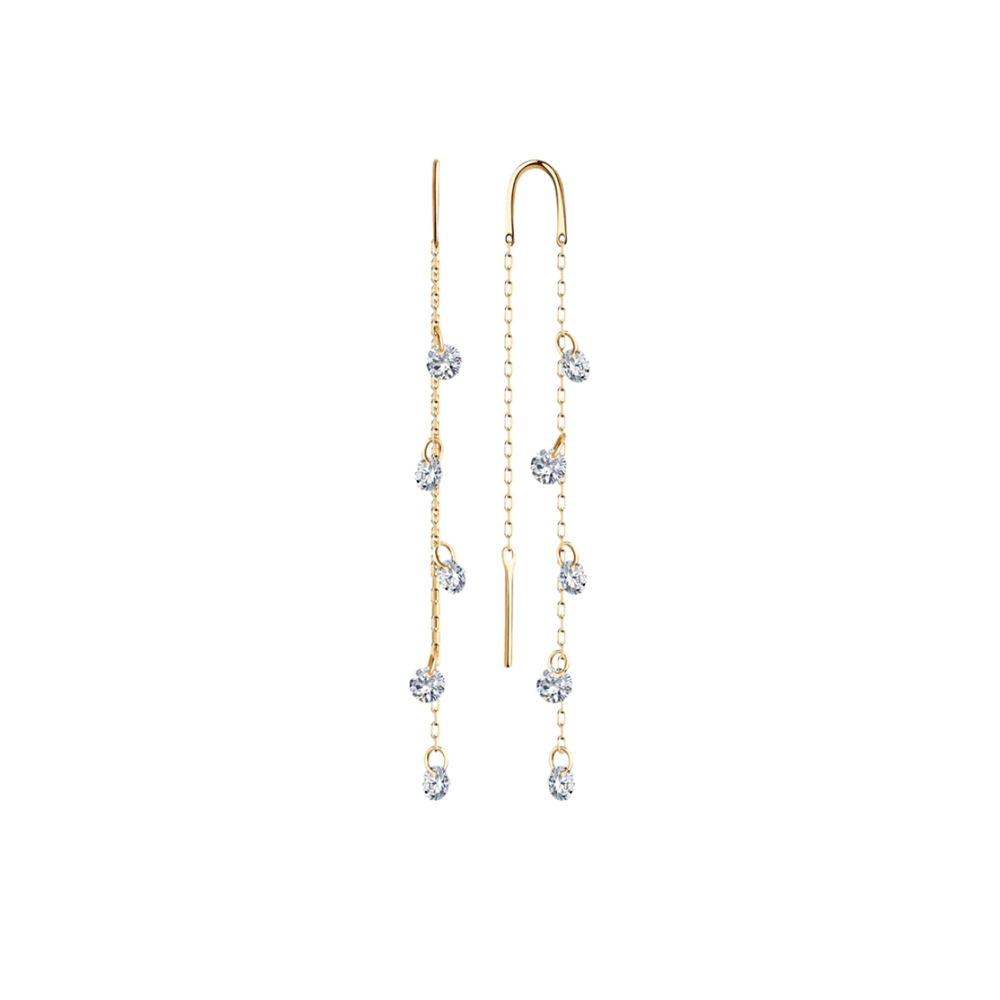 Серьги из золота с фианитами