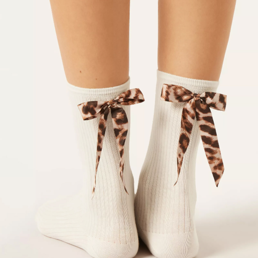 Носки с Бантиком с Анималистическим Узором
