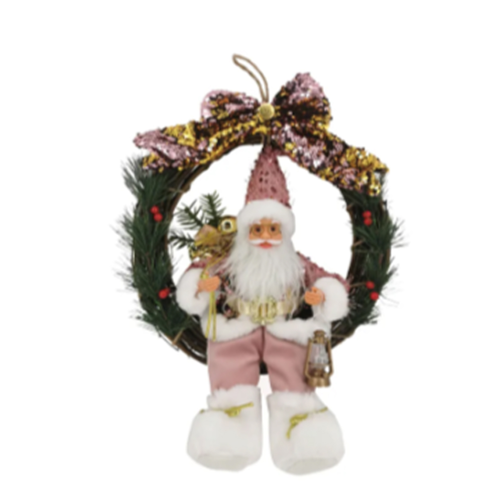 Декорация Венок Actuel с сантой, 30 см